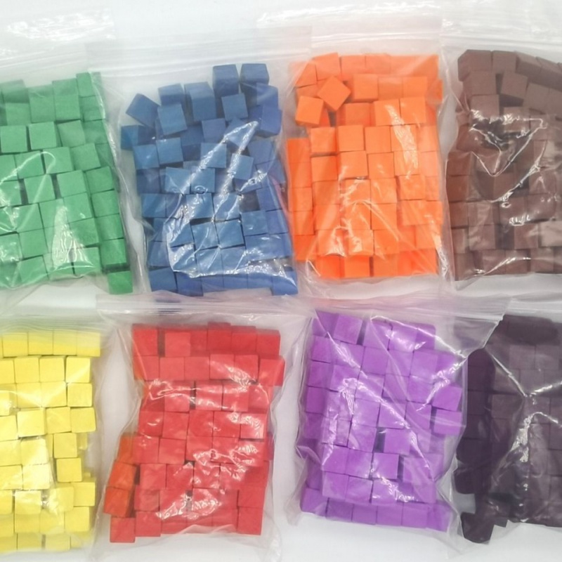 Board Game Catan - 100 buah/Lot 10mm kubus kayu warna-warni