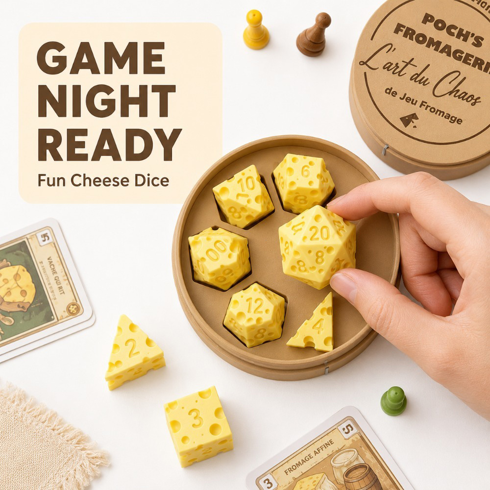 Set Dadu Keju Tidak Beraturan  - Board Game Live ulasan dan harga